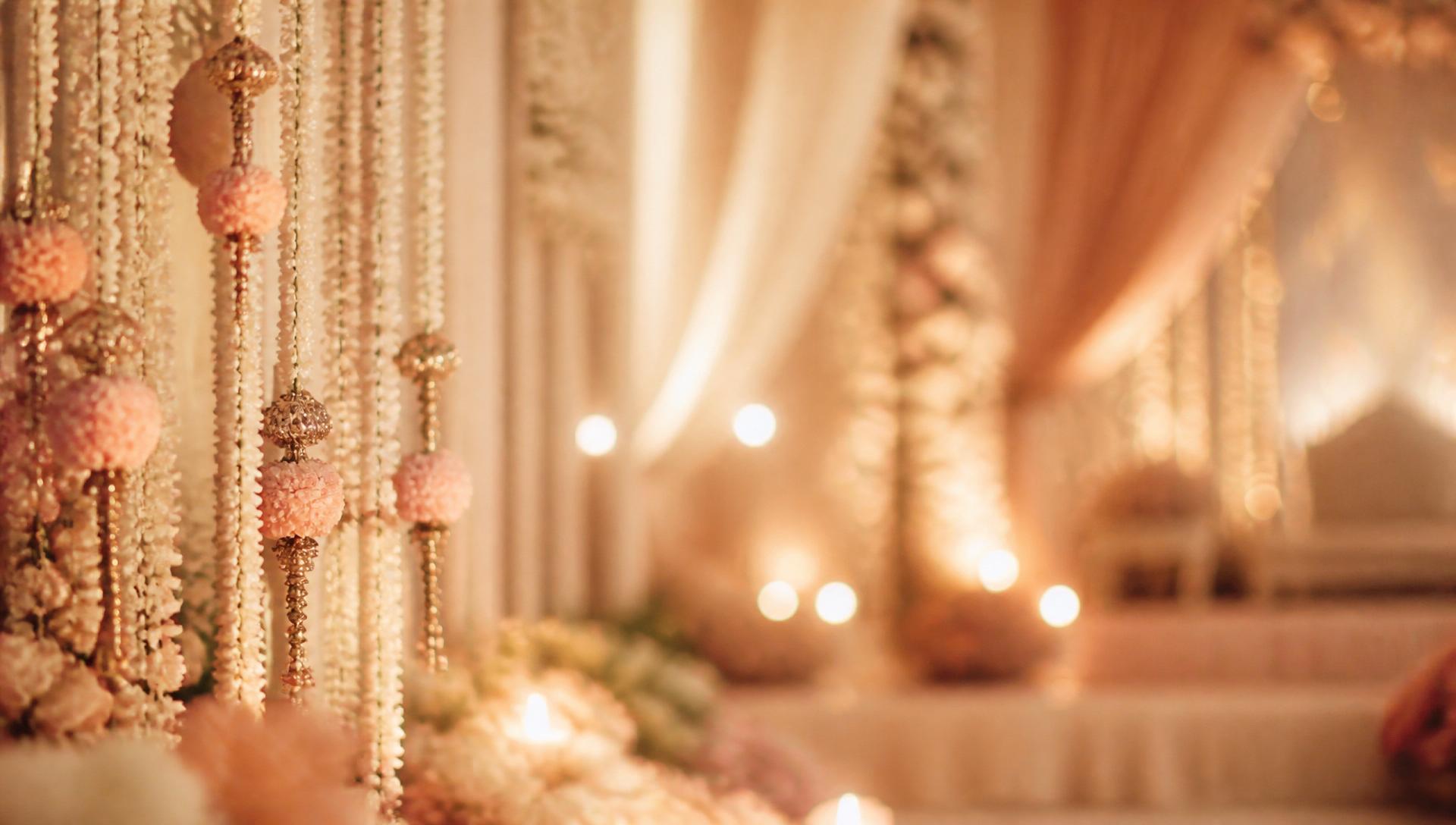 South Indian wedding decor dark background